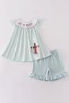 Easter he is risen embroidery girl set