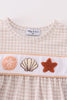 Khaki shells starfish french knot girl bubble