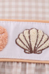 Khaki shells starfish french knot girl bubble