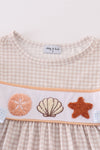 Khaki shells starfish french knot girl dress