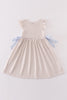 Khaki shells starfish french knot girl dress