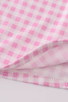 Pink golf embroidery gingham girl dress