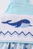 Blue whale embroidery boy bubble