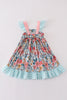 Garden blossom print girl dress