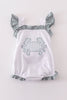 White crab applique ruffle girl bubble