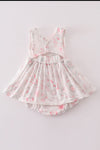 Pink Blush Meadow smocked girl bubble