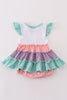 Multicolored tiered girl bubble