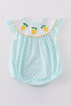 Mint lemon embroidery girl bubble