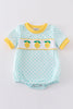 Mint lemon embroidery boy bubble