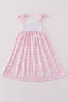 Pink bunny french knot girl dress