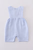 Blue cross embroider smocked set