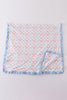 Blue bow lattice print  blanket