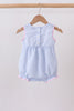 Blue Bow Embroidered Stripe Bubble