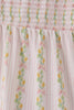 Pink lemon print bow smocked tiered mom&me dress