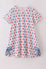Bow applique print mom&me dress