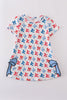 Bow applique print mom&me dress