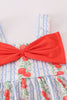 Apple print bow bloomer set