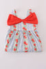 Apple print bow dress