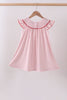 Pink strawberry embroidery gingham dress