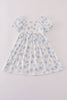 Blue seashell bow mom&me dress