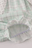 Green plaid sea shell french knot ruffle bubble