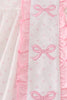 Pink bow embroidery dot ruffle pants set