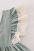 Sage lace ruffle bloomer set