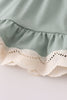 Sage lace ruffle bloomer set