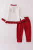 Alabama polka dot elephant french knot ruffle pants set