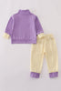 Purple LSU embroidery pants set