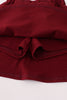 Maroon Mississippi embroidery bow skorts set