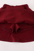 Maroon Mississippi embroidery bow skorts set