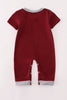 Maroon Mississippi embroidery romper