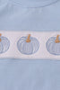 Blue pumpkin embroidery pants set