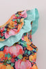 Pink pumpkin print ruffle bloomer set