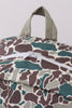 Camouflage fish embroidery canvas backpack