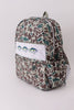 Camouflage fish embroidery canvas backpack