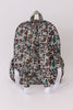 Camouflage fish embroidery canvas backpack