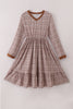 Brown plaid mom dress