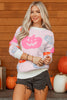 Beige Halloween Cute Pumpkin Pattern Sweater
