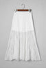 White Sheer Floral Lace Flowy Maxi Skirt