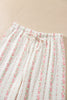 Pink Floral Print Long Sleeve Button Front Shirt Pajama Pant Set