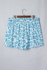 Beau Blue Plus Size Leopard Elastic Waist Athletic Shorts