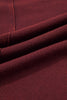 Burgundy Exposed Seam Ribbed Long Sleeve Top