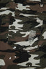 Green Camouflage Print Splashed Distressed Loose Denim Pants