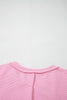 Pink Horizontal Ribbed Exposed Seam Detail Drop Shoulder Baggy Pullover