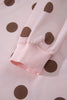 Brown Polka Dot Two Piece Set Long Sleeve Casual Skirt Set
