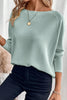 Myosotis Textured Raglan Sleeve Knit Loose Top