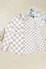 Khaki Checkered Buttoned Down Casual Western Jacket