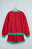 Racing Red Polka Dot Trim Baggy Pullover 2pcs Short Set